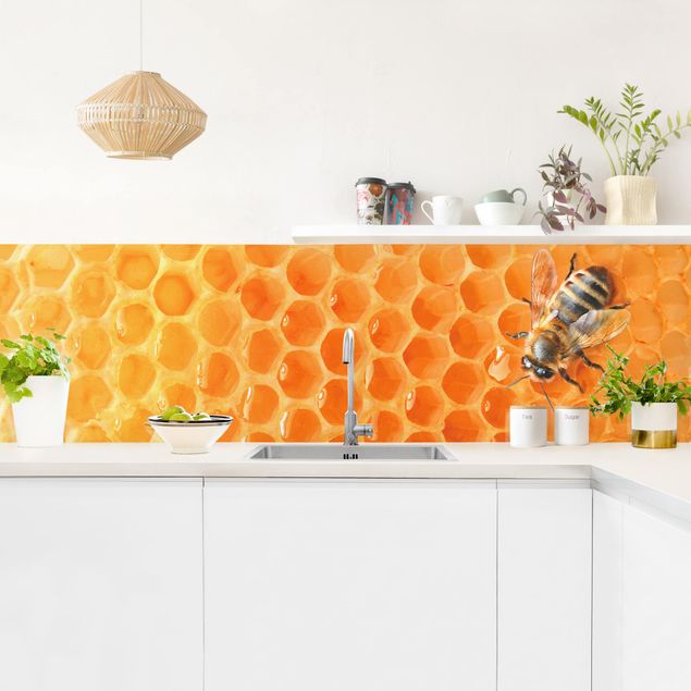 Spritzschutz Küche Glas Honey Bee
