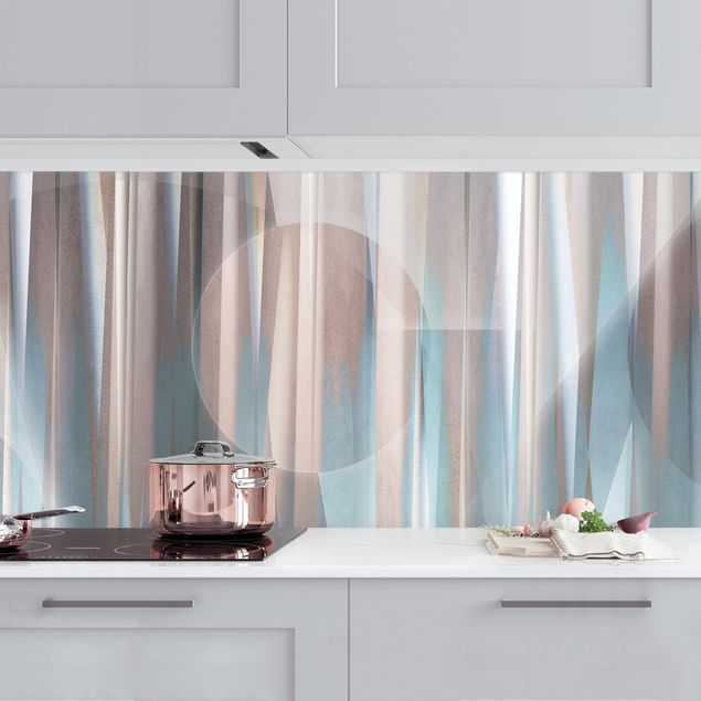 Küche Dekoration Geometrische Formen in Kupfer und Blau