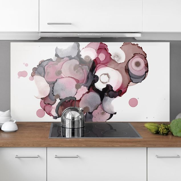 Küche Dekoration Pink-Beige Tropfen mit Roségold