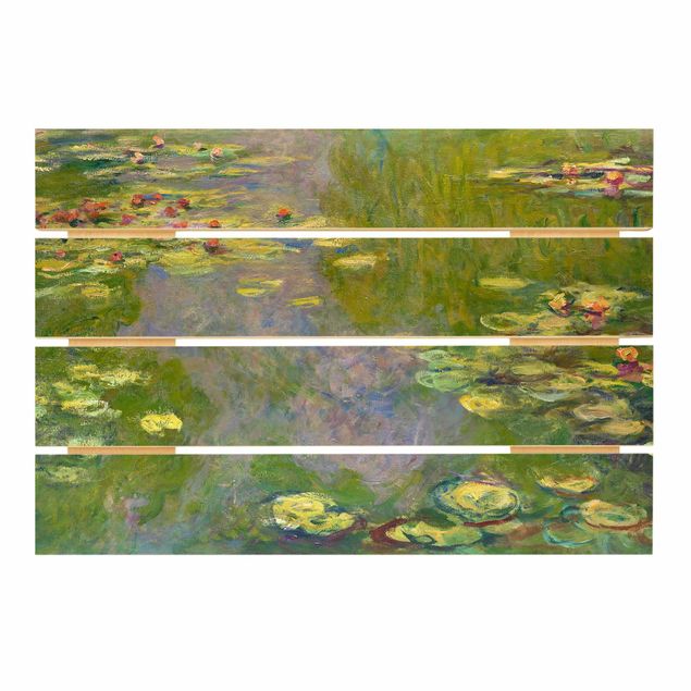 Holzbilder Blumen Claude Monet - Grüne Seerosen