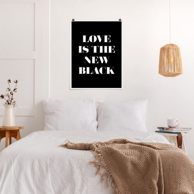 Poster schwarz-weiß Fotografie Love is the new black