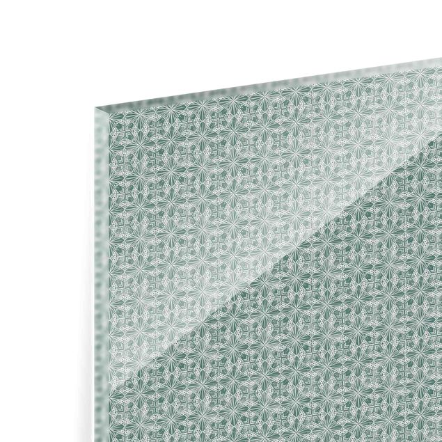 Spritzschutz Glas - Vintage Muster Geometrische Fliesen - Querformat 3:2