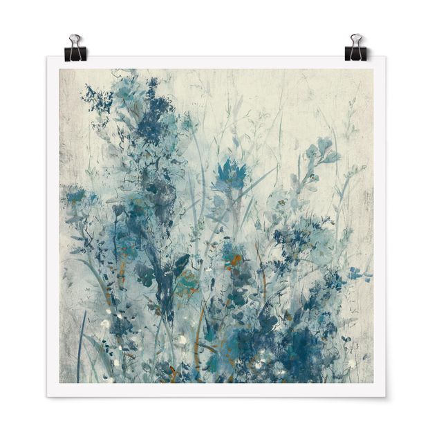 Wandbilder Floral Blaue Frühlingswiese I
