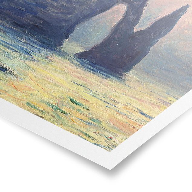 Wandbilder Strände Claude Monet - Felsen Sonnenuntergang