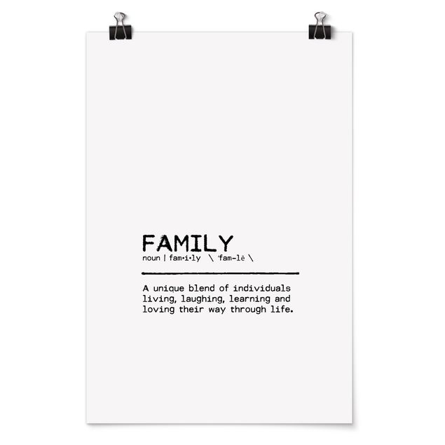 Poster mit Sprüchen Definition Family Unique
