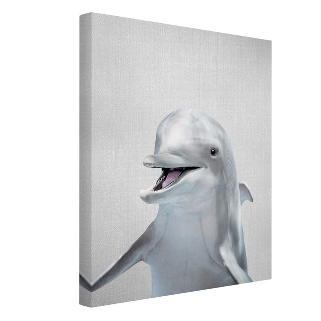 schwarz-weiß Bilder auf Leinwand Delfin Diddi