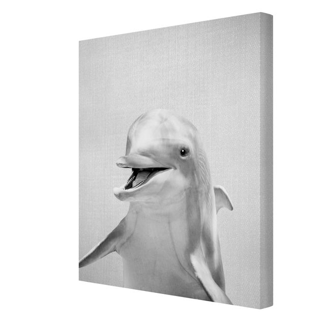 Wandbilder Modern Delfin Diddi Schwarz Weiß