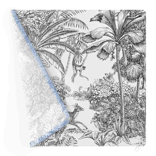 Wandbilder Blumen Detaillierte Dschungelzeichnung