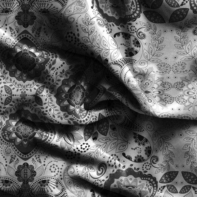 Wanddeko Küche Detailliertes Boho Muster in Grau