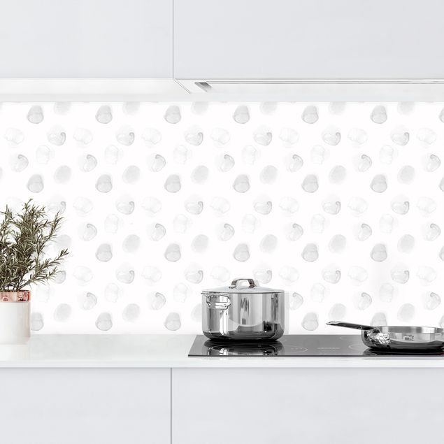 Wanddeko Küche Aquarell Punkte Grau I