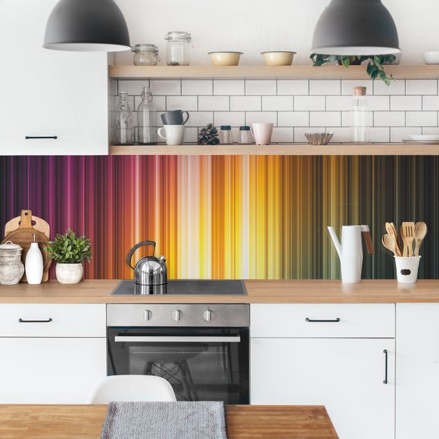 Glasrückwand Küche Rainbow Light