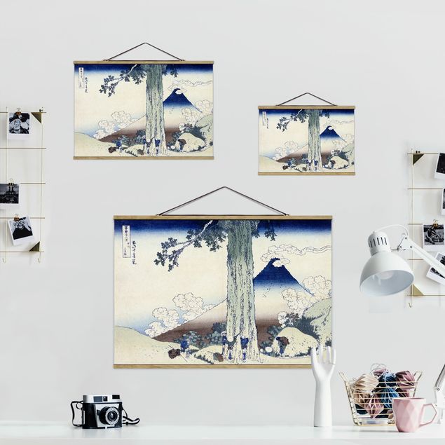Wandbilder Kunstdrucke Katsushika Hokusai - Mishima Pass in der Provinz Kai