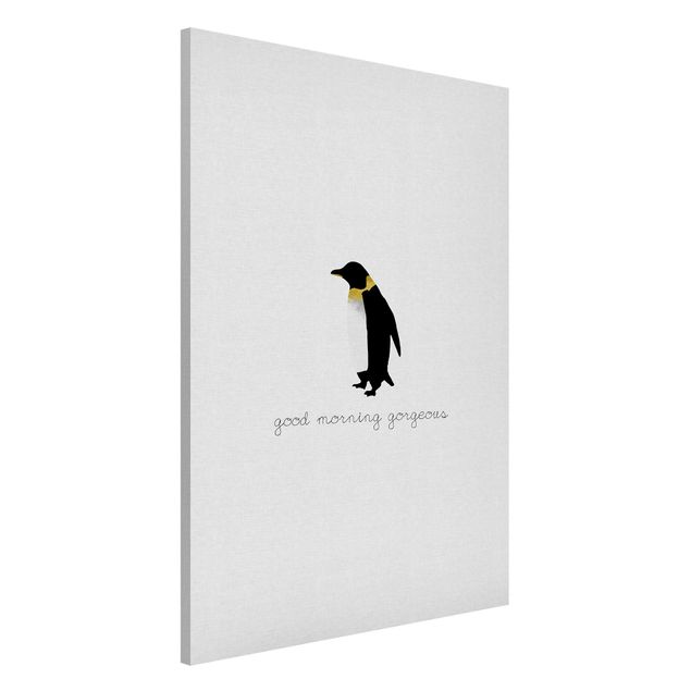 Magnettafel - Pinguin Zitat Good Morning Gorgeous - Hochformat 2:3