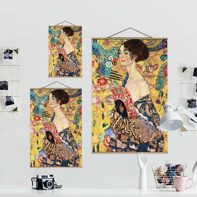 Wandbilder Modern Gustav Klimt - Dame mit Fächer