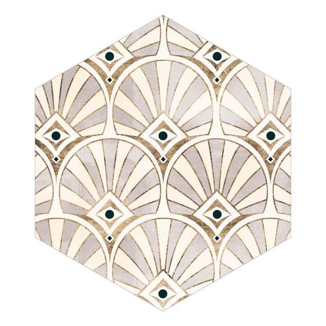 Hexagon Mustertapete selbstklebend - Die goldenen Zwanziger
