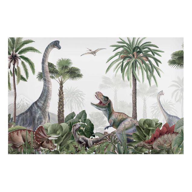 Wandbilder Bäume Dinosauriergiganten im Dschungel