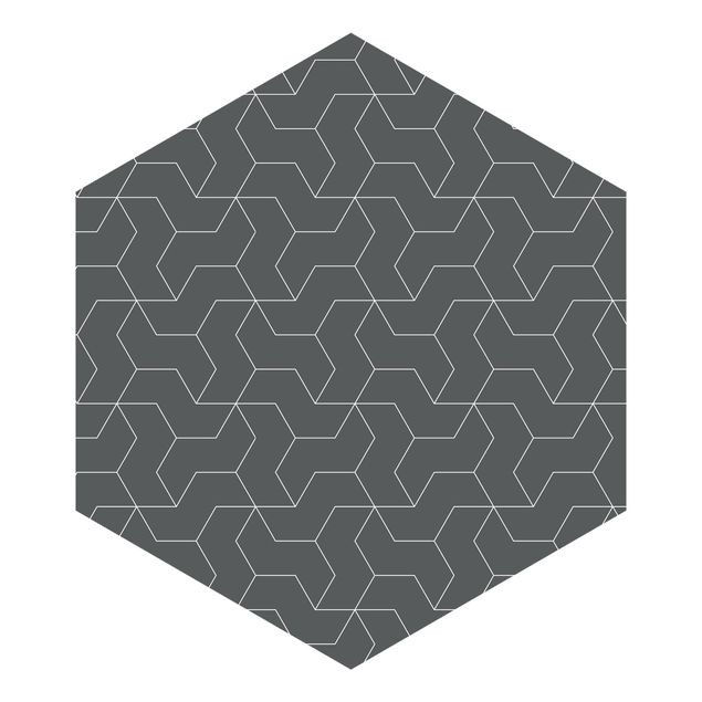 Wandtapete grau Dreidimensionale Struktur Linienmuster