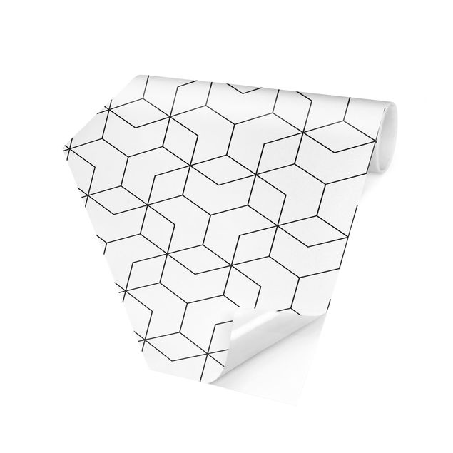 Fototapete modern Dreidimensionale Würfel Linienmuster