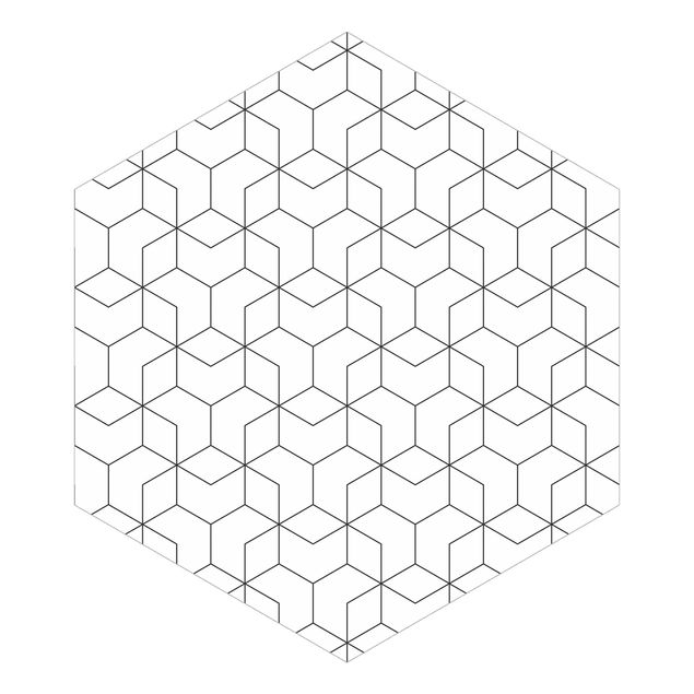 Fototapete Dreidimensionale Würfel Linienmuster