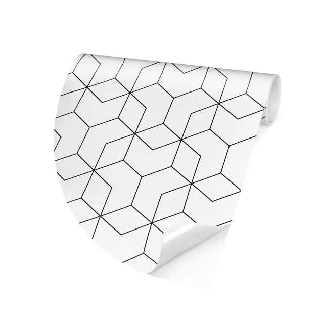3D Tapete Dreidimensionale Würfel Linienmuster