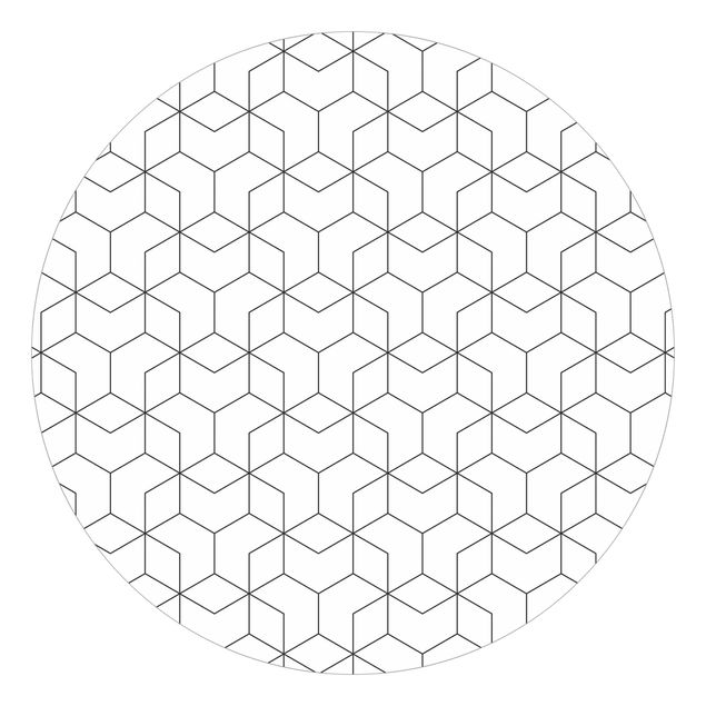Mustertapeten Dreidimensionale Würfel Linienmuster