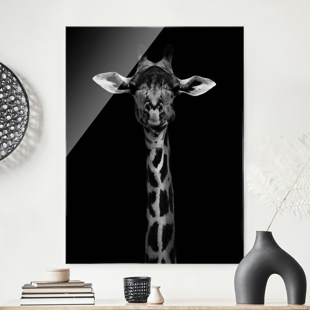 Küchen Deko Dunkles Giraffen Portrait