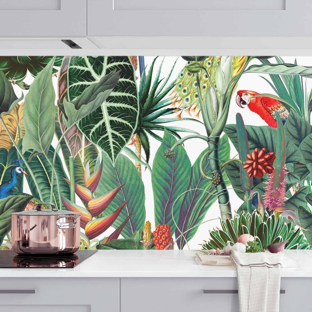 Küche Dekoration Bunter tropischer Regenwald Muster II