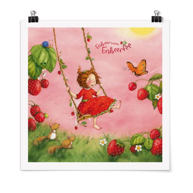 Wandbilder Rosa Erdbeerinchen Erdbeerfee - Baumschaukel