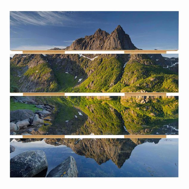 Bilder Berglandschaft mit Wasserspiegelung in Norwegen