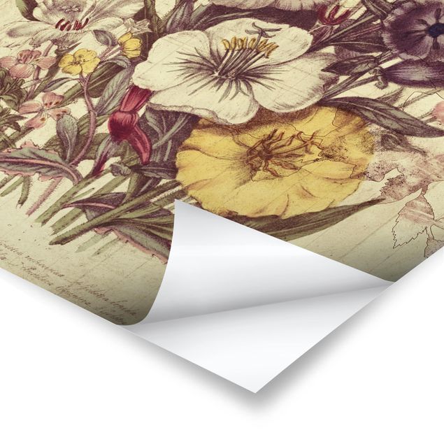 Poster bestellen Vintage Letter Blumenstrauss
