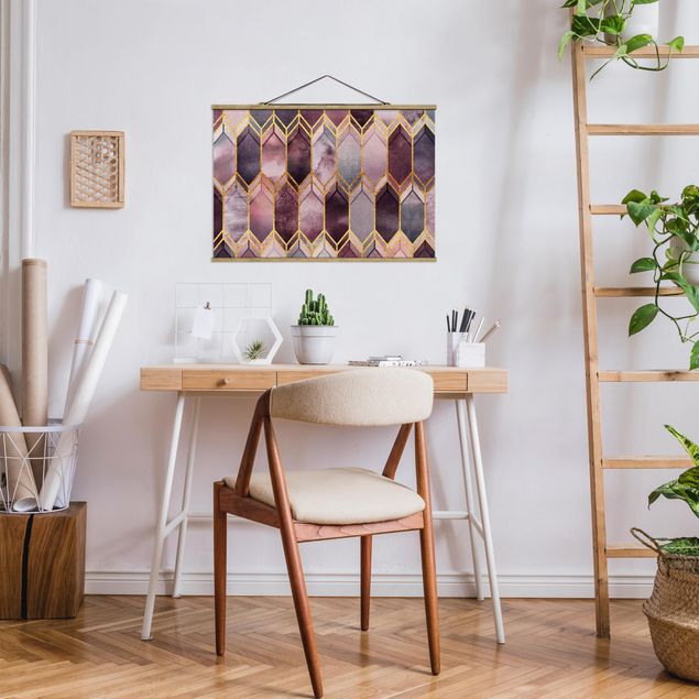 Wandbilder Muster Glasmalerei geometrisch Rosé Gold