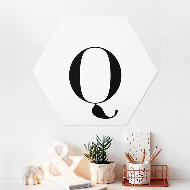Wanddeko Küche Buchstabe Serif Weiß Q