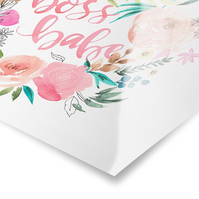 Poster bestellen Rosa Blüten - Boss Babe