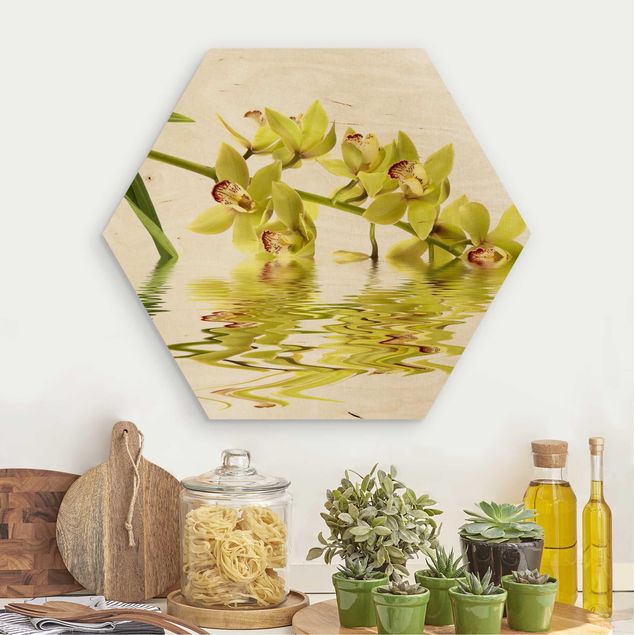 Holzbild Blumen Elegant Orchid Waters