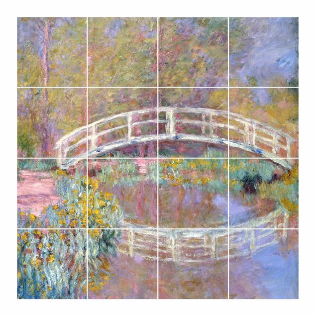 Fliesenaufkleber bunt Claude Monet - Brücke Monets Garten