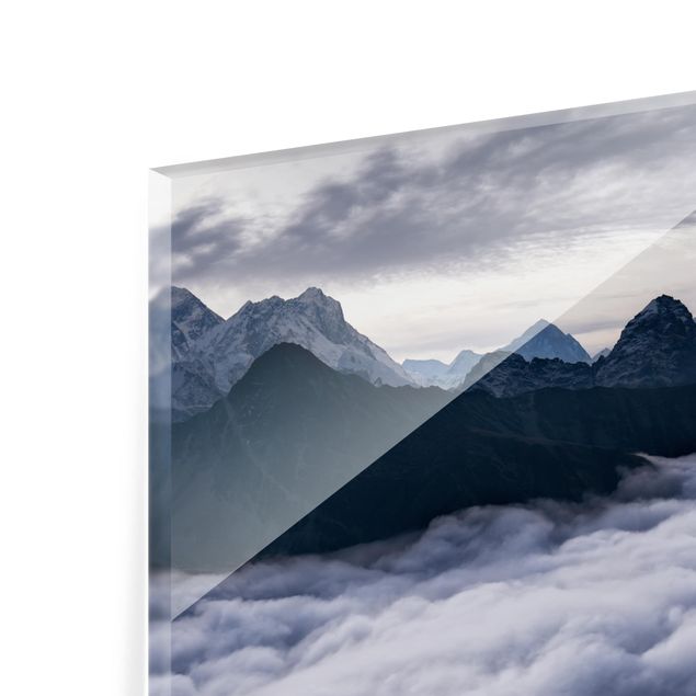 Spritzschutz Glas - Wolkenmeer im Himalaya - Querformat - 3:2