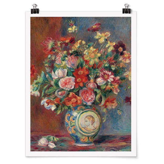 Poster mit Blumen Auguste Renoir - Blumenvase