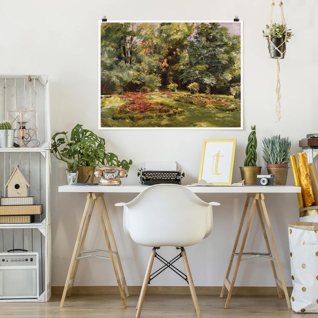 Impressionismus Bilder kaufen Max Liebermann - Blumenterrasse im Wannseegarten