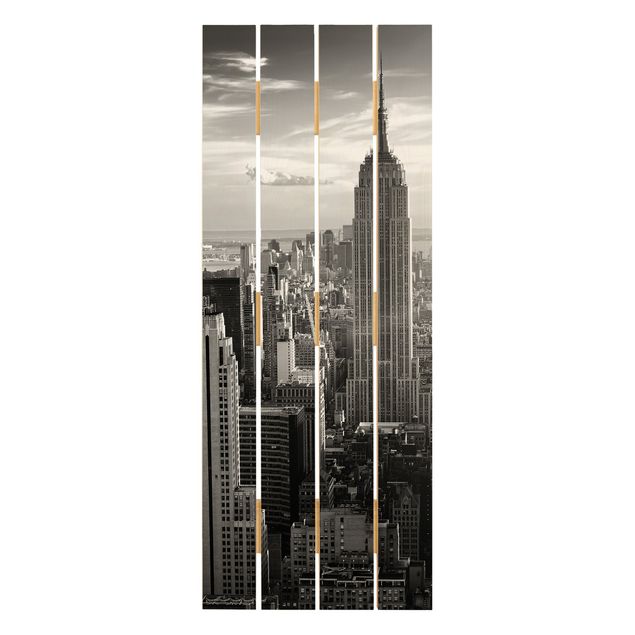 Holzbild - Manhattan Skyline - Hochformat 5:2