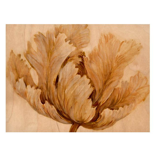 Magnettafeln Blumen Sepia Tulpe auf Holz