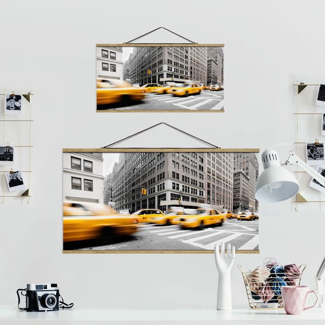Wandbilder Schwarz-Weiß Rasantes New York
