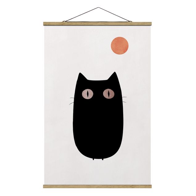 Wandbilder Modern Schwarze Katze Illustration