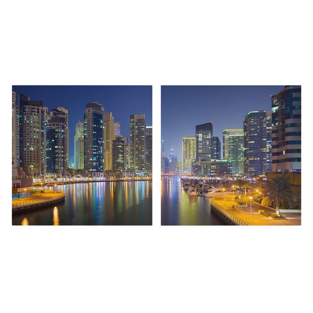 Wandbilder Modern Dubai Nacht Skyline