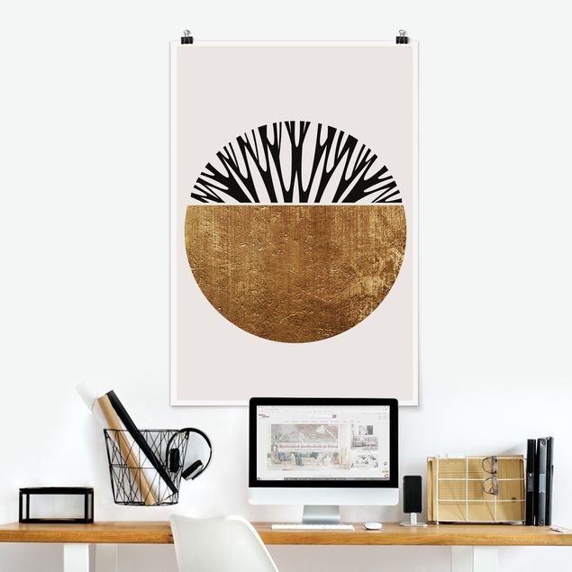 Küche Dekoration Abstrakte Formen - Goldener Kreis