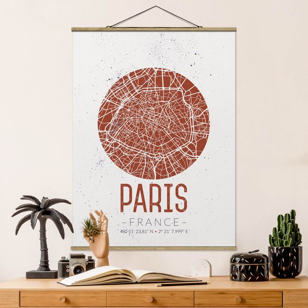 Küchen Deko Stadtplan Paris - Retro