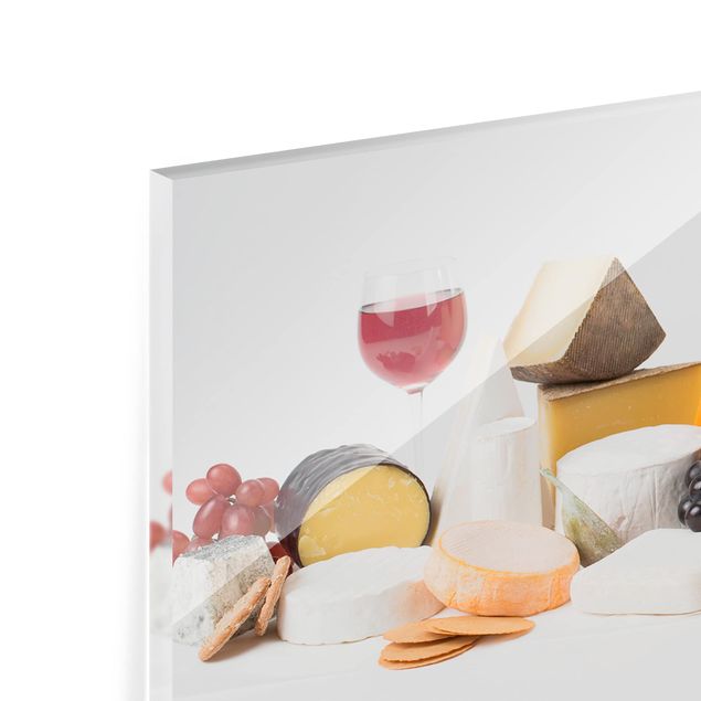 Spritzschutz Glas - Käse-Variationen - Panorama - 5:2