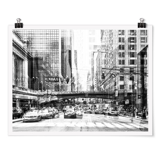 Poster Skyline NYC Urban schwarz-weiß