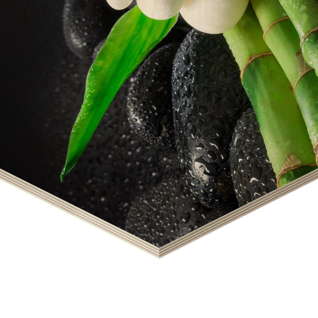 Bilder Weiße Steine auf Bambus