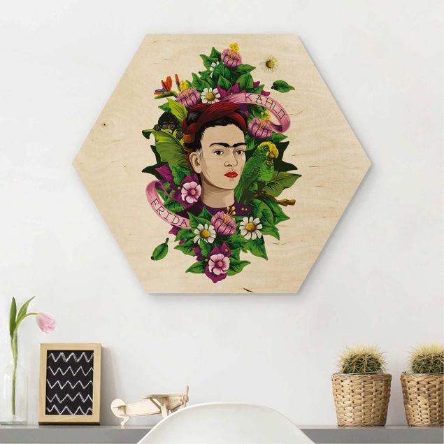 Küche Dekoration Frida Kahlo - Frida, Äffchen und Papagei