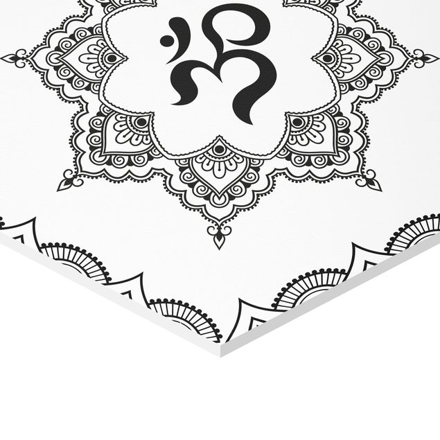 Bilder Hamsa Hand Lotus OM Illustration Set Schwarz Weiß